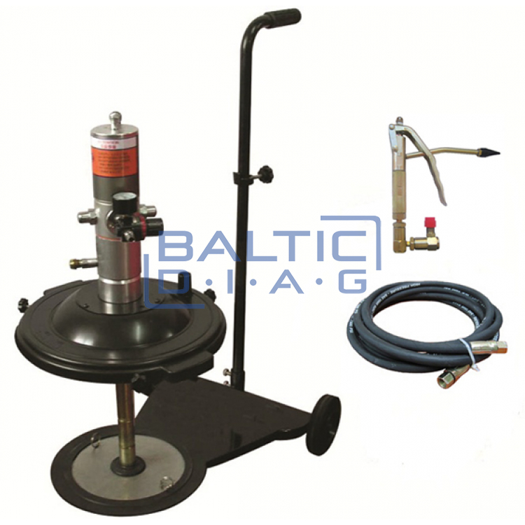 Grease pump pneumatic for grease with wheels