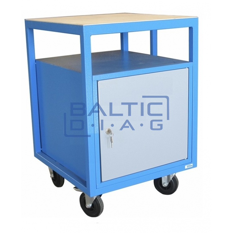Small mobile desktop with cabinet
