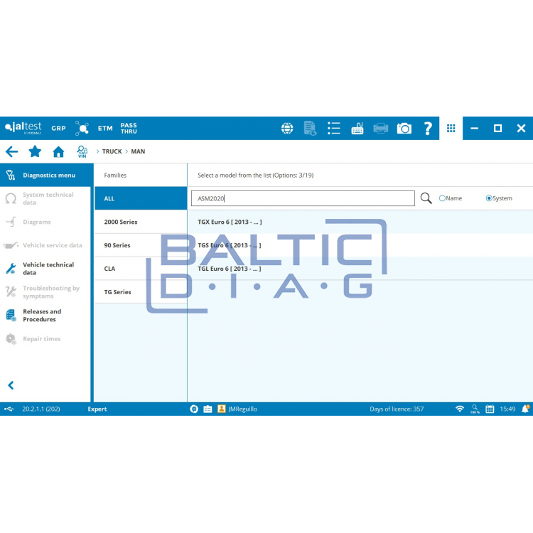 Универсальное диагностическое оборудование для грузовиков JalTest PC Link