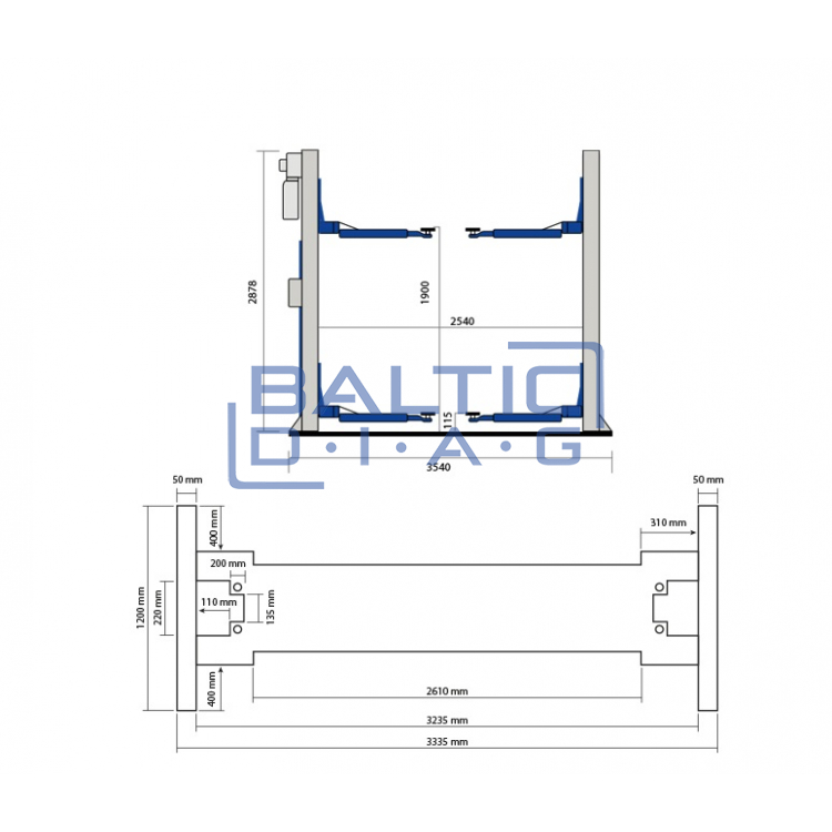 Weber Expert Autolift 4.0-G two-column electro-hydraulic reinforced lift