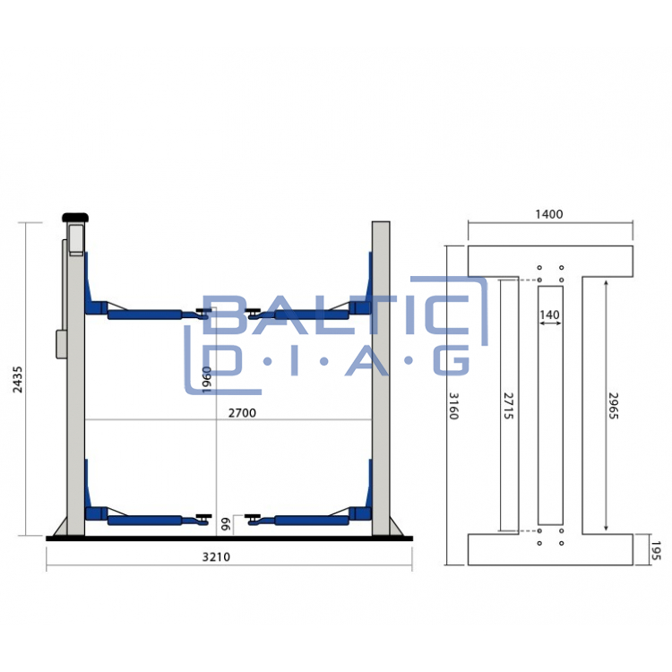 Weber Expert C-2.32-A two-column screw lift
