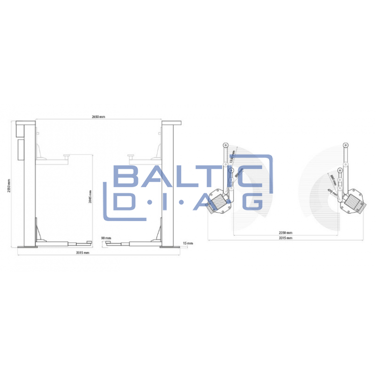 Weber C-2.30 two-column screw lift