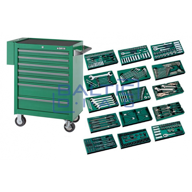 Tool cabinet with tools, with wheels, 300pcs.