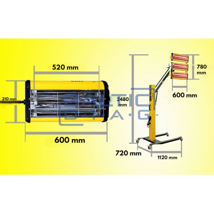 Mobile infrared dryer BD-3AL