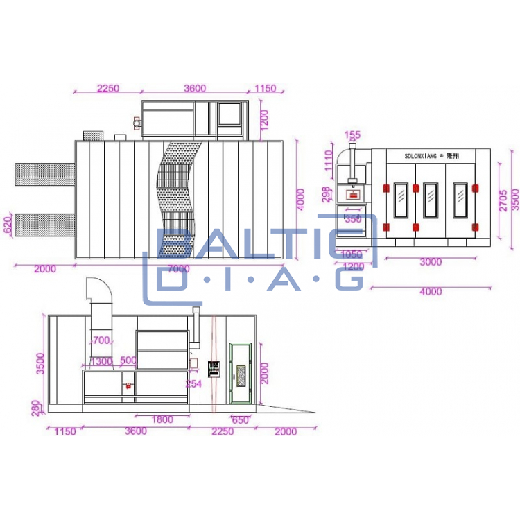 Dažymo kamera su dujiniu degikliu BD-6400-G
