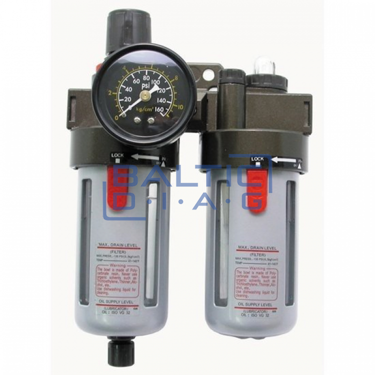 Air flow regulator 1/2 "with filter and lubricator