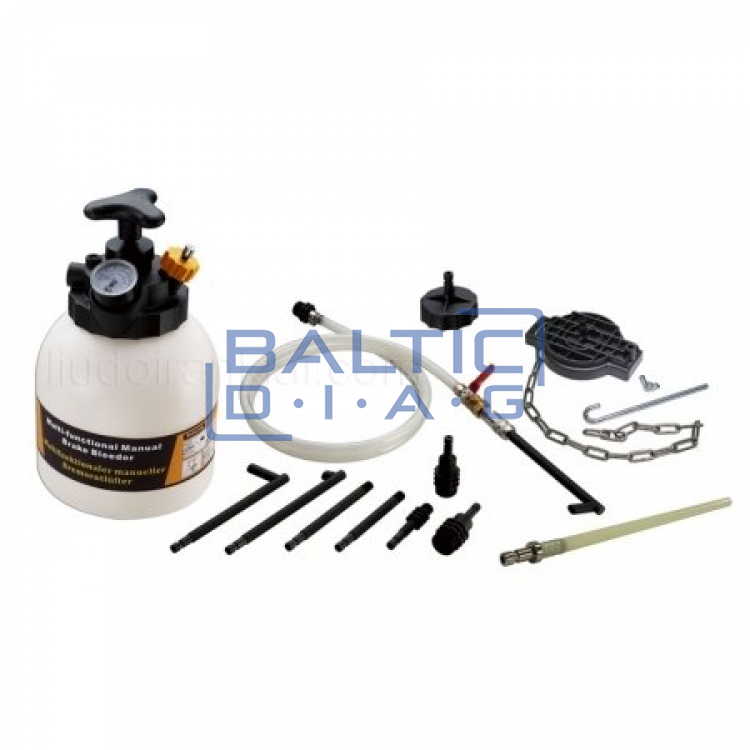 Brake system bleed and inflator with ATF adapter kit