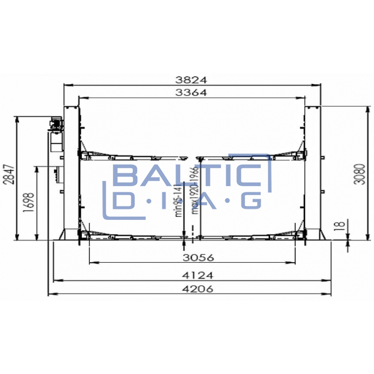 2-column lift for buses, 5T REDATS L-280 automatic