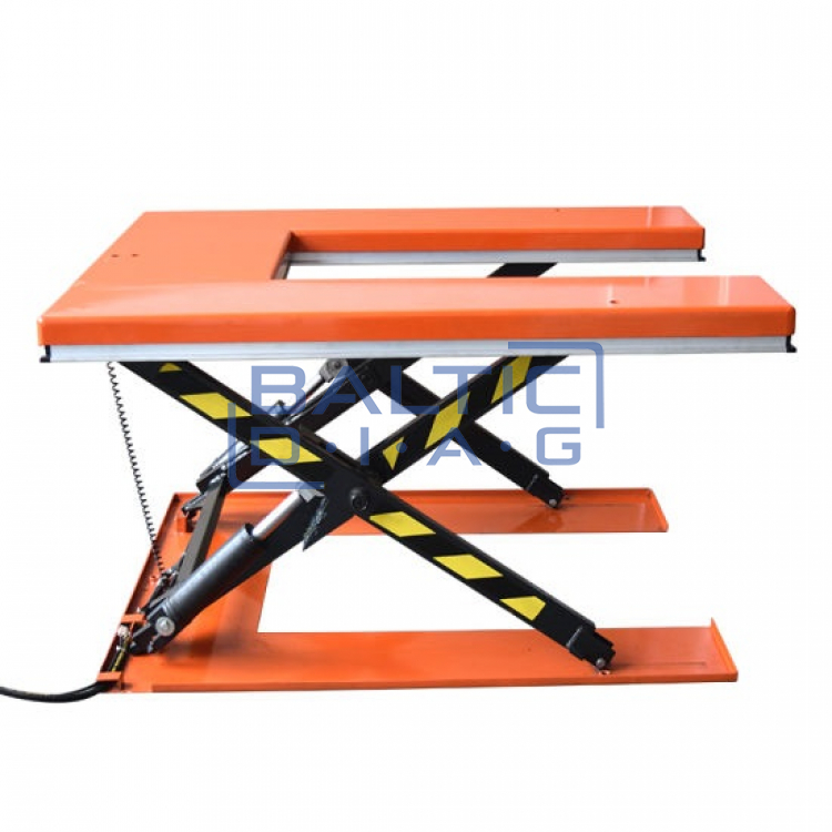 U-shaped scissor lift table