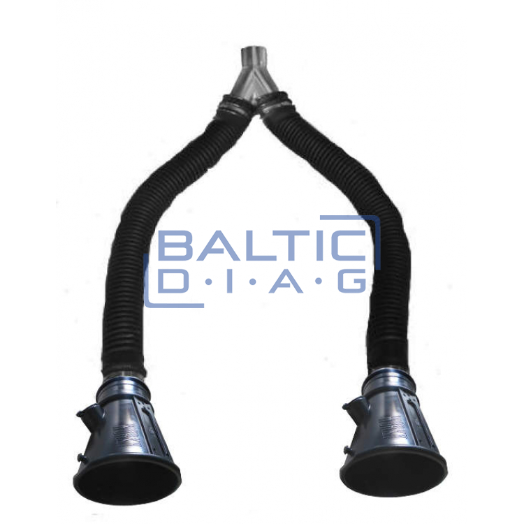 Y-shaped hose with nozzles