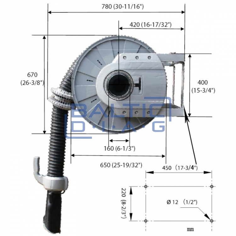 Gas collection hose reel PRO ECAS-002-75