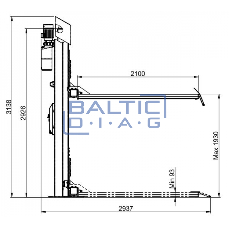 Electro-hydraulic single column lift ATH-Single Lift 12PL