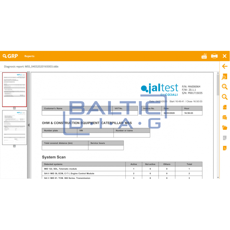 Diagnostic tool JalTest PC Link 29365