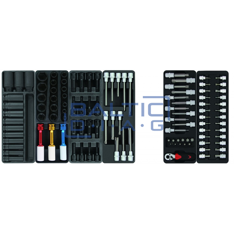 Mobile tool cabinet with 496 pcs. tools Valkenpower