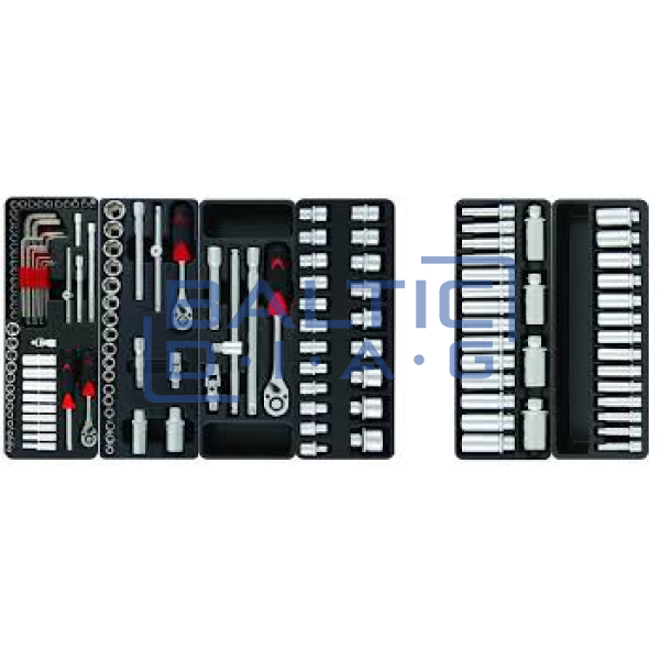 Mobile tool cabinet with 496 pcs. tools Valkenpower