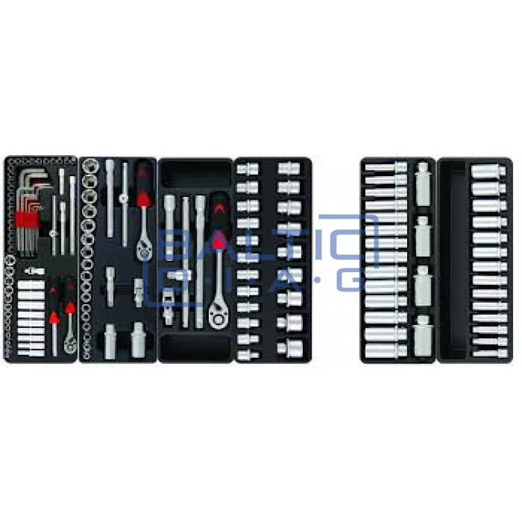 Mobile tool cabinet with 496 pcs. tools Valkenpower