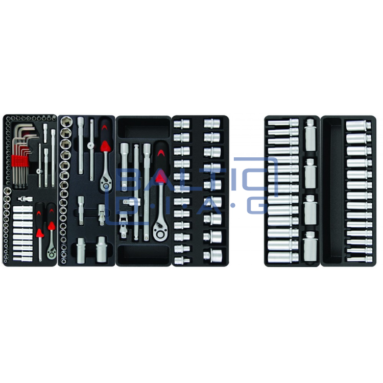 Mobile tool cabinet with 496 pcs. tools Valkenpower