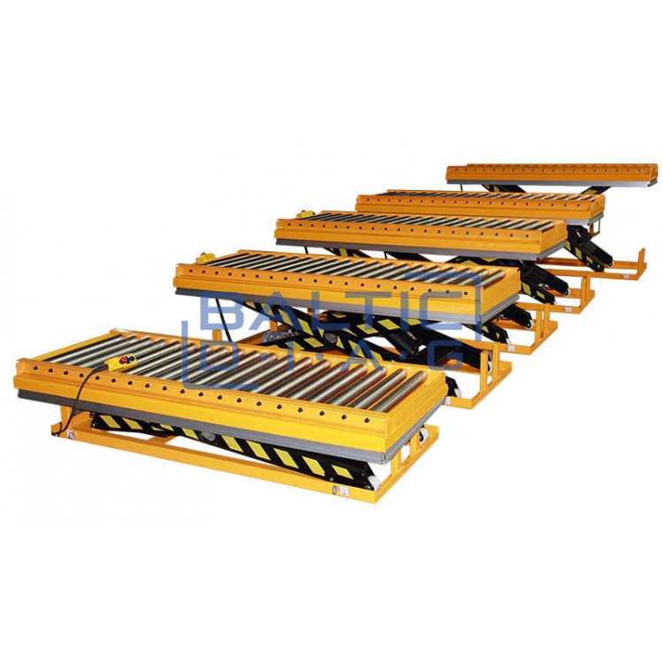 Electro-hydraulic lifting table with rollers 1-2t