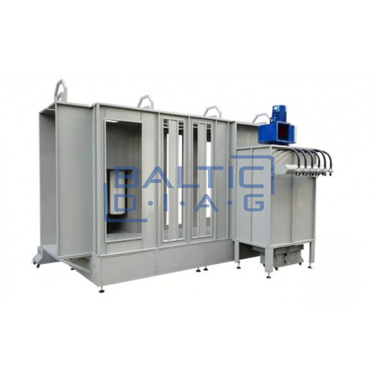Automatic single color powder coating booth