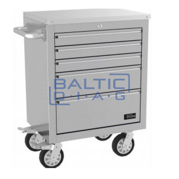 Mobile workbench with stainless steel surface WERKBANK GW 5 INOX