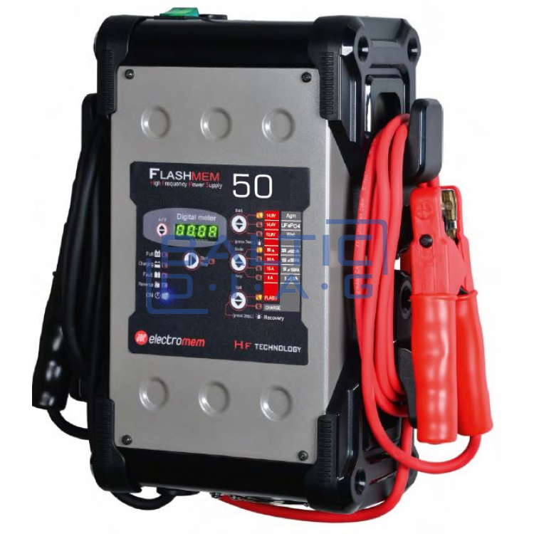 Electronic battery charger - Power supply Flashmem 50 2,7m, 12V Wet-Agm-Lithium