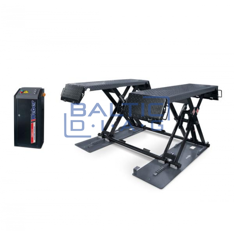 Mobile short-stroke Weber scissor lift for cars and minibuses