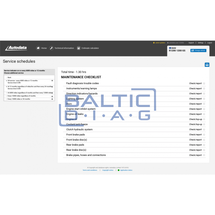 Autodata car and van technical information database for 2 users