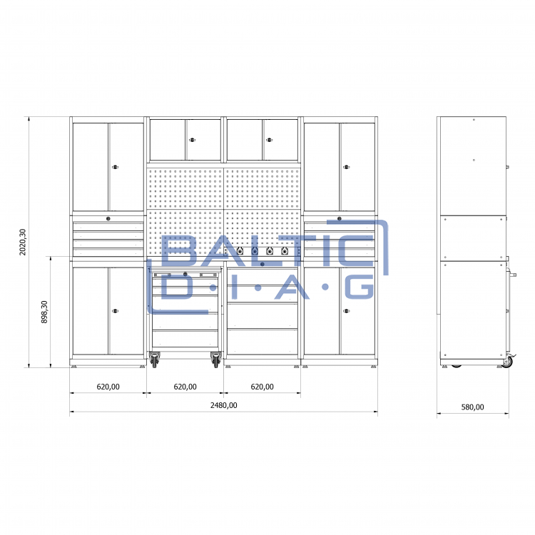 Modulinis darbastalio komplektas Valkenpower ser. F