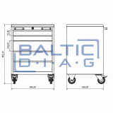 Mobile workshop cabinet with five drawers Valkenpower