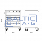Mobile workshop cabinet with seven drawers Valkenpower