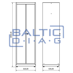 High workshop cabinet with two doors Valkenpower
