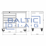 Tool trolley with 5 drawers and 1 door Valkenpower
