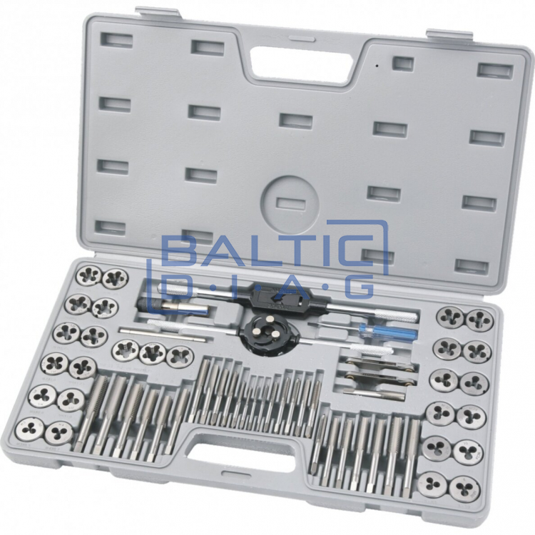 Set of taps and taps 60pcs. M3-M12, SAE