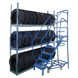 Mobile ladder for tire service 6-step