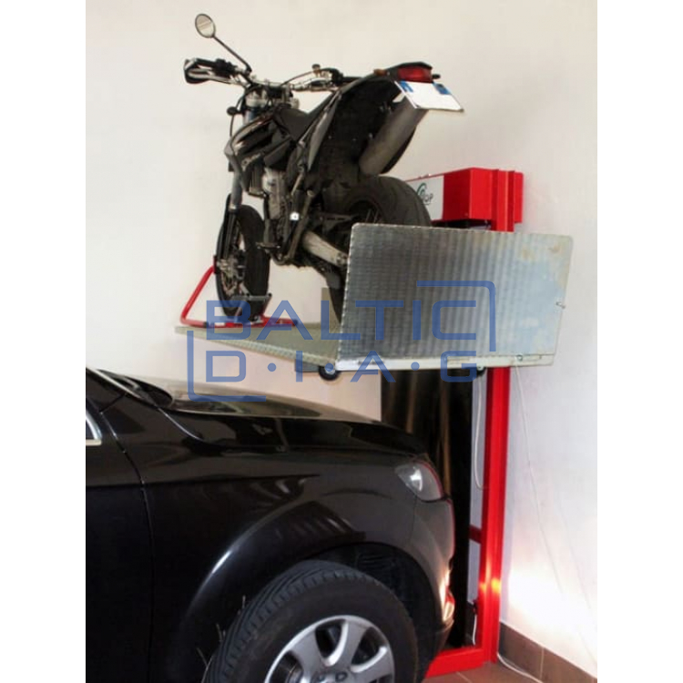 Motorcycle parking lift for garage