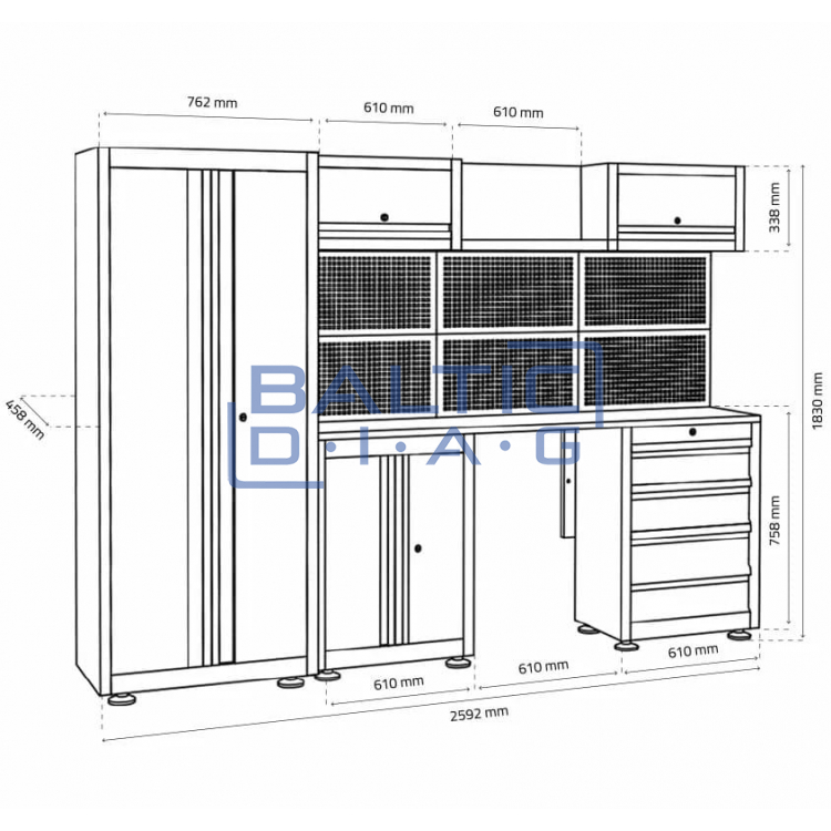 Professional workbench set 13 pcs