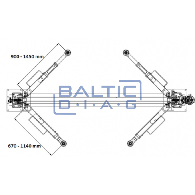 Dviejų kolonų keltuvas su elektromagnetiniu fiksavimu, 2 + 3 pakopų letenomis 4t BD-4000EL3