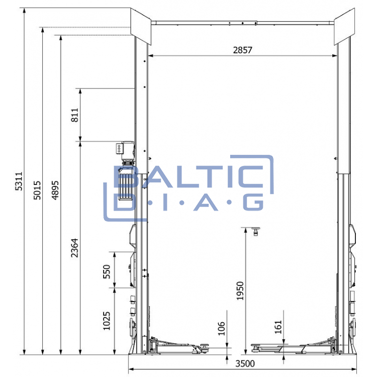 Two-post lift ATH-Comfort 2.55XL