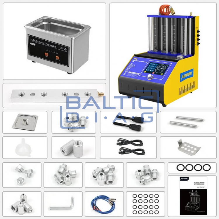 Прибор для проверки и промывки бензиновых форсунок Autool CT180