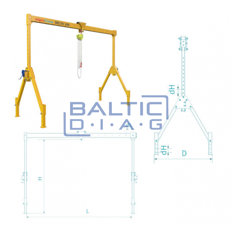 Disassembled gantry crane Delta 200