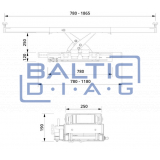 Ypatingai platus pneumo-hidraulinis ašies keltuvas AC-Hydraulic 2,6 tonos