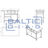 Jan Nowak desk with cabinet and drawer ERIC BLACK