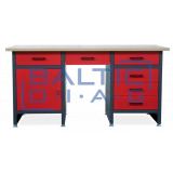 Jan Nowak desk with cabinet and drawers FRANK RED