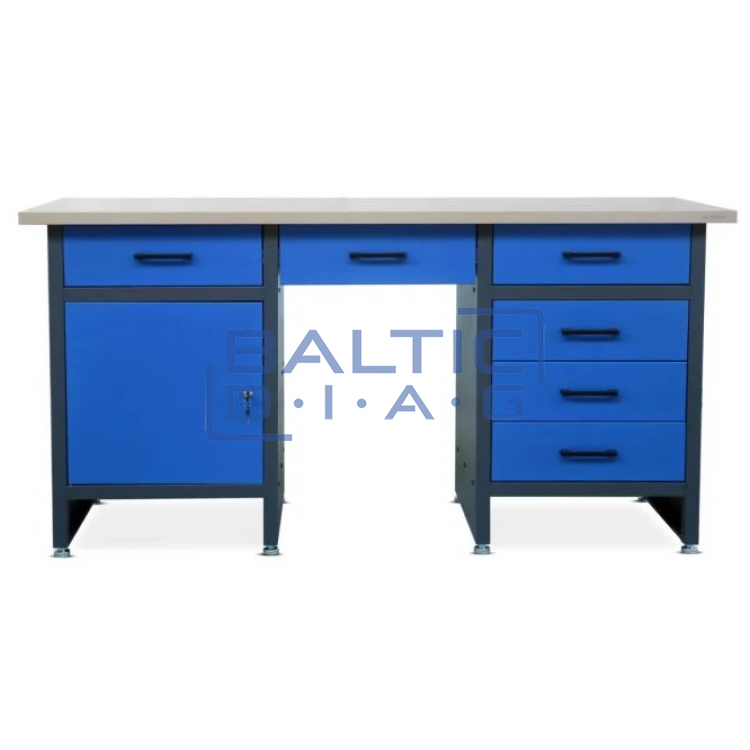Jan Nowak desk with cabinet and drawers FRANK BLUE
