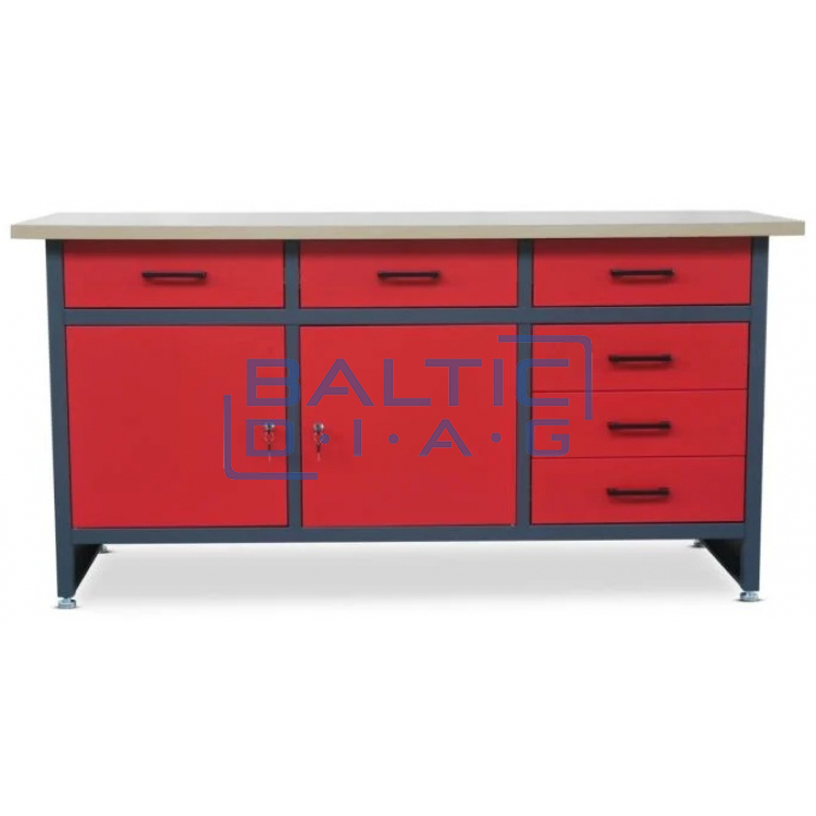 Jan Nowak desk with drawers and cabinets HENRY RED