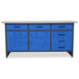 Jan Nowak desk with drawers and cabinets HENRY BLUE