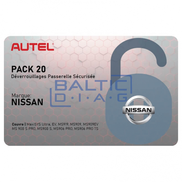 Nissan Gateway (SGW) prisijungimo kortelės, Autel