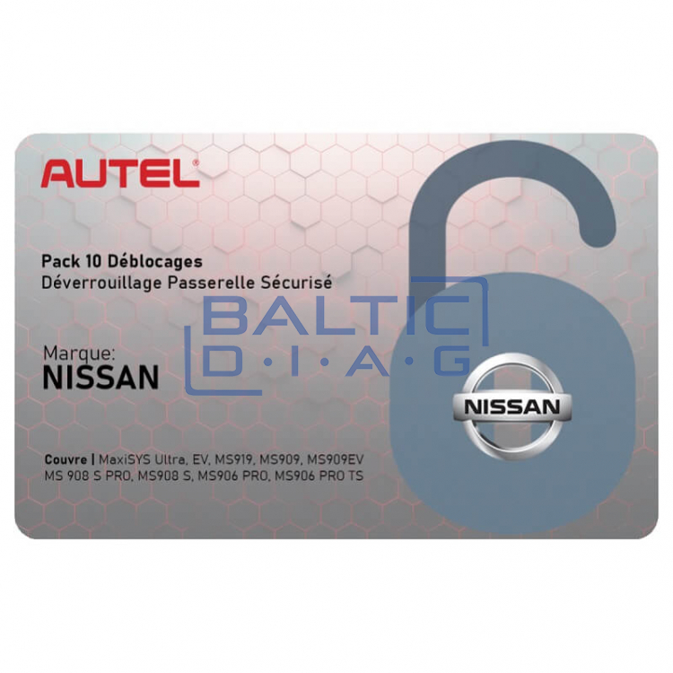 Nissan Gateway (SGW) prisijungimo kortelės, Autel