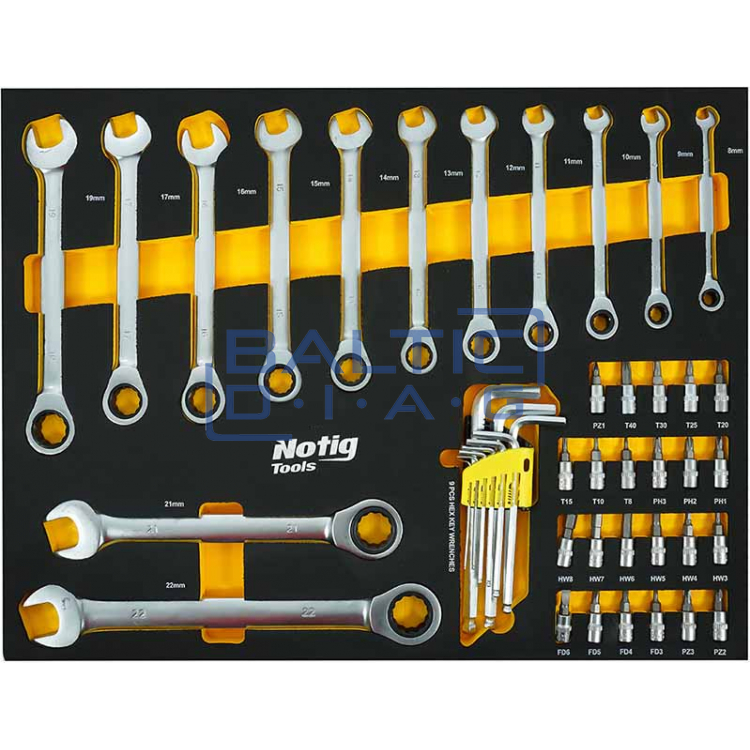 Tool trolley with 7 drawers and 156 tools