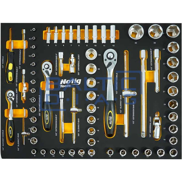 Tool trolley with 7 drawers and 156 tools